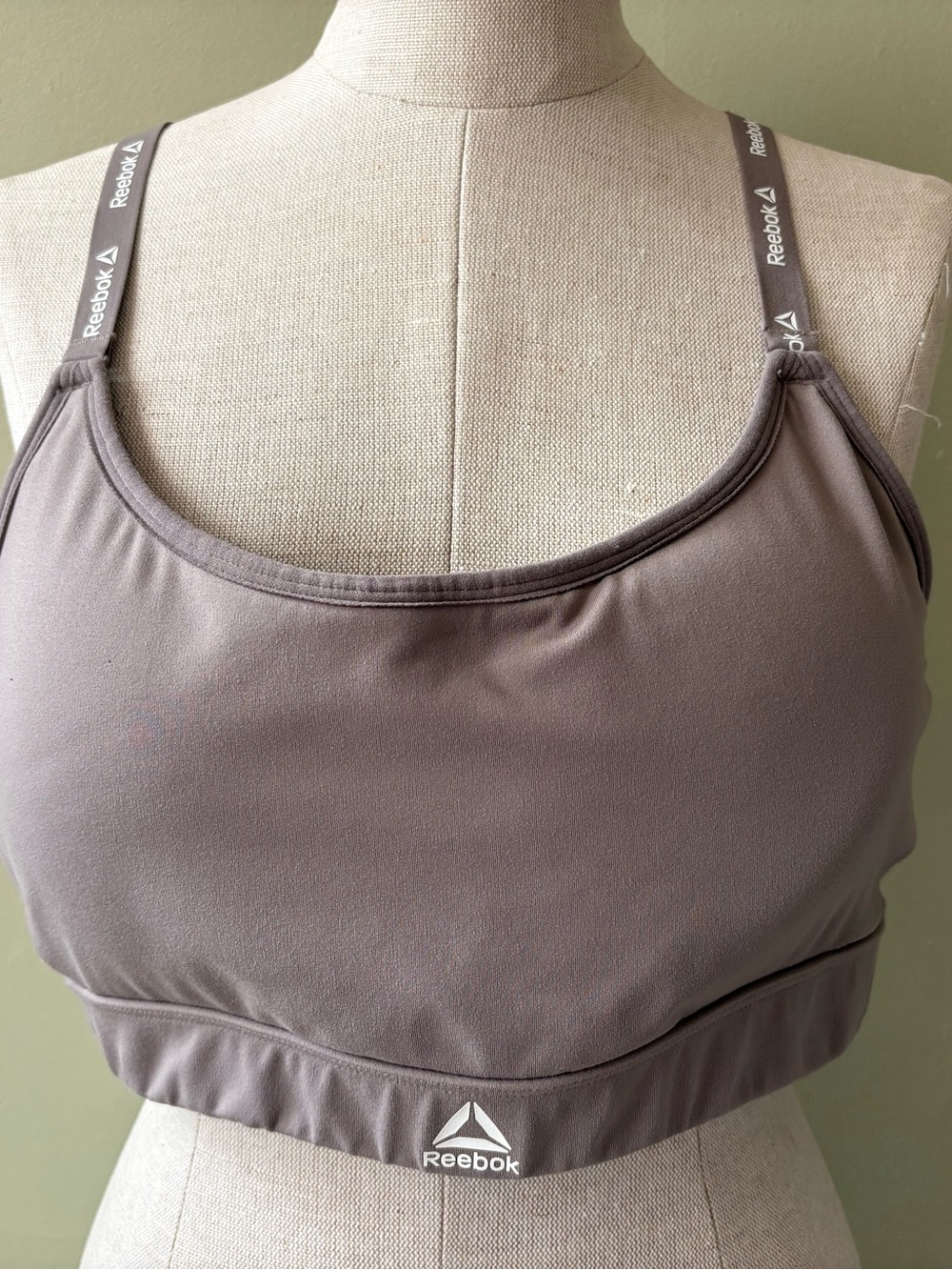 Reebok Taupe Scoop-Neck Light Support Sports racerback Bra XL